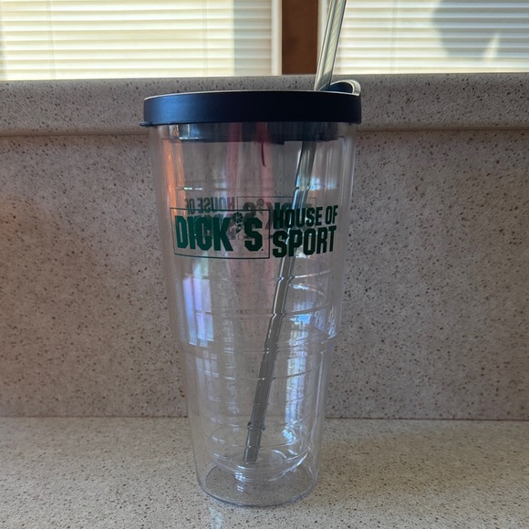 Dick's House of Sports Other - 24oz Dick’s House of Sports Like New Clear Tumbler with Lid and Straw
